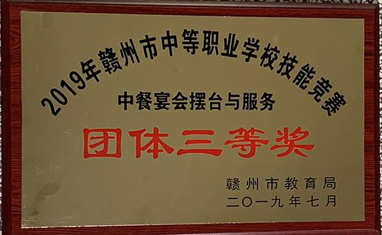2019中餐宴会摆台团体三等奖