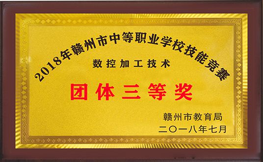 2018年数控加工技术团体三等奖
