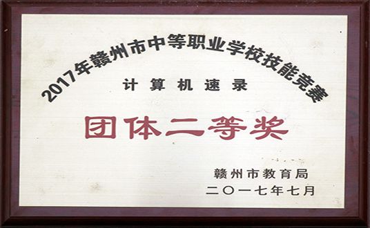 2017年计算机速录团体二等奖